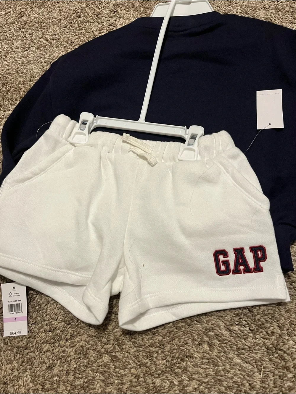 GAP Navy Crewneck Sweatshirt and shorts